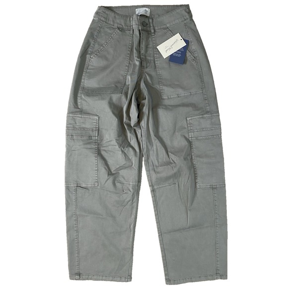 Universal Thread Pants - Universal Thread ( 0 ) Olive Mid-Rise Barrel Leg Utility Cargo Pants Women